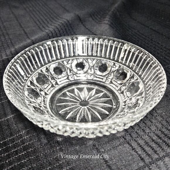 Vtg Indiana Glass Fruit Bowl Windsor Royal Brighton Pattern Dessert Berry Clear - Picture 4 of 11